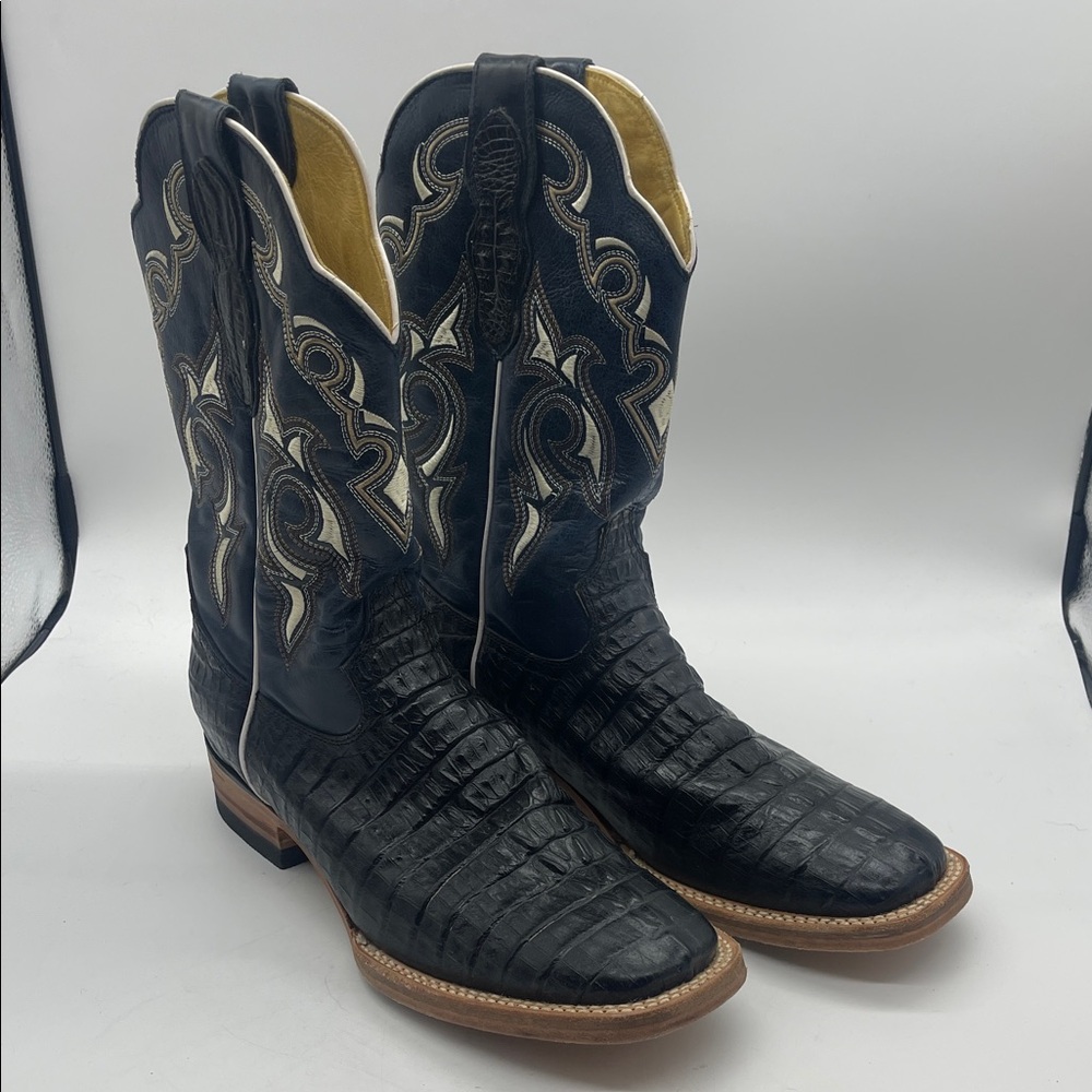 5 Ranch Black Navy Blue Western Cowboy Boots Sz 11 Mexico 29